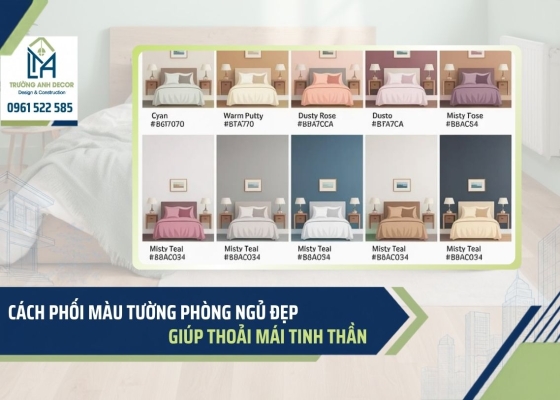 Cách phối màu tường phòng ngủ đẹp giúp thoải mái tinh thần