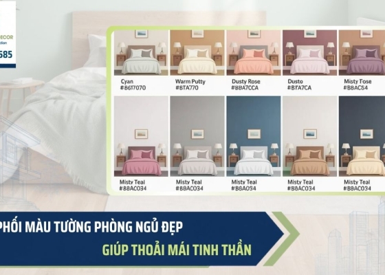 Cách phối màu tường phòng ngủ đẹp giúp thoải mái tinh thần