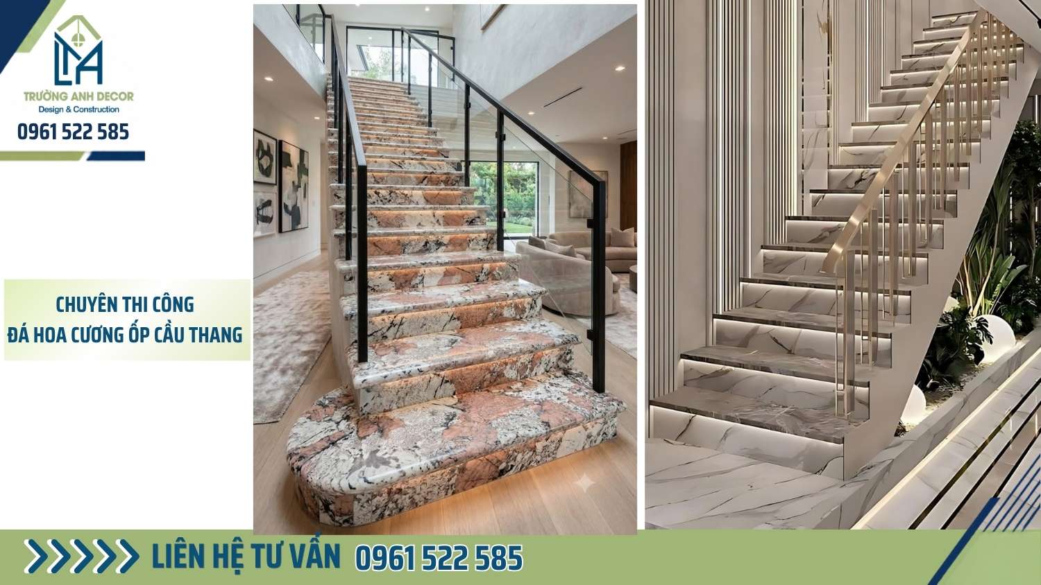 Trường Anh Decor - Đơn vị thi công đá hoa cương cầu thang chuyên nghiệp