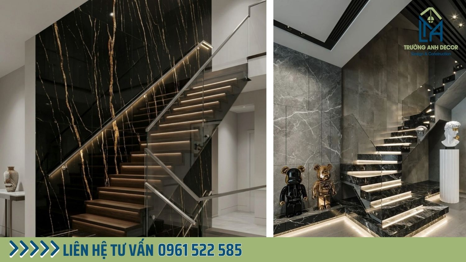 Cầu thang đá hoa cương xà cừ xanh đen giá khoảng 2.000.000đ/md