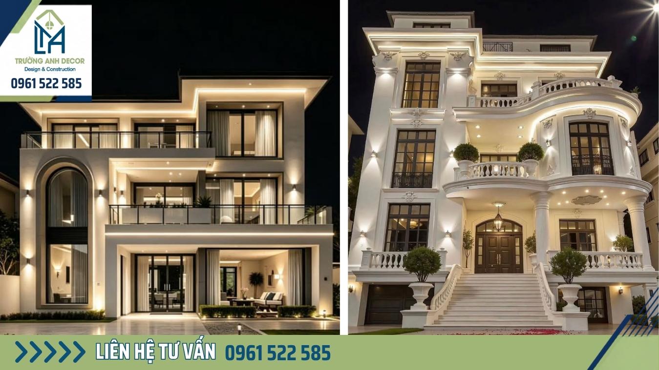 Biệt thự sau cải tạo theo phong cách hiện đại với mặt tiền kính và lam che nắng