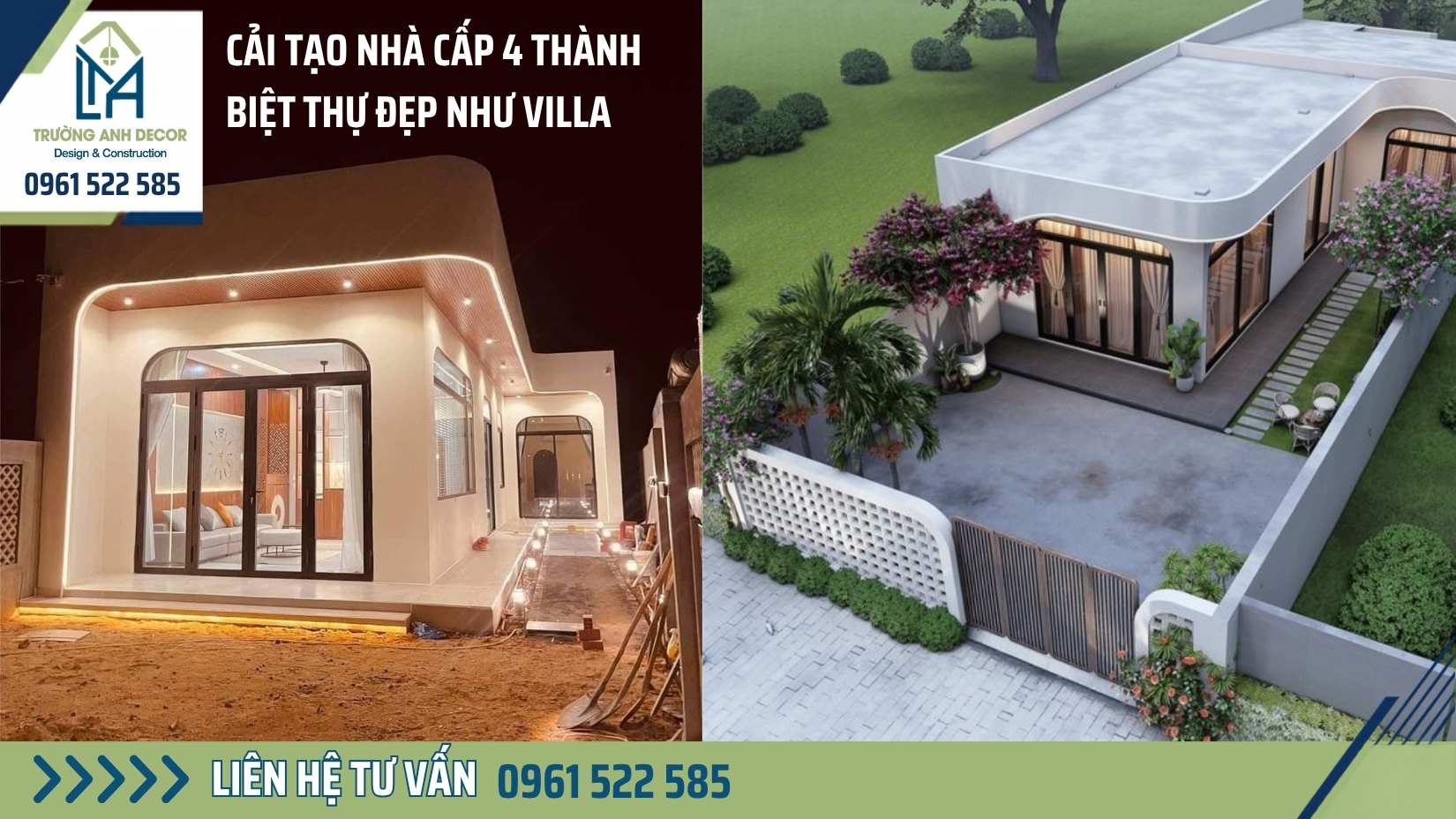 Cải tạo nhà cấp 4 thành biệt thự nhà vườn