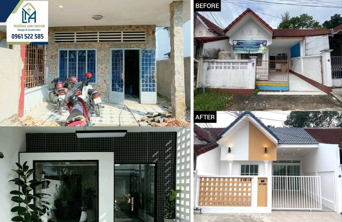 Kỹ sư Trường Anh Decor khảo sát hiện trạng nhà cũ cùng gia chủ trước khi cải tạo