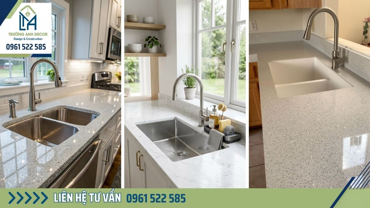 So sánh bếp nhỏ bố trí sai và bố trí đúng với tủ kịch trần và mặt bàn sơ chế