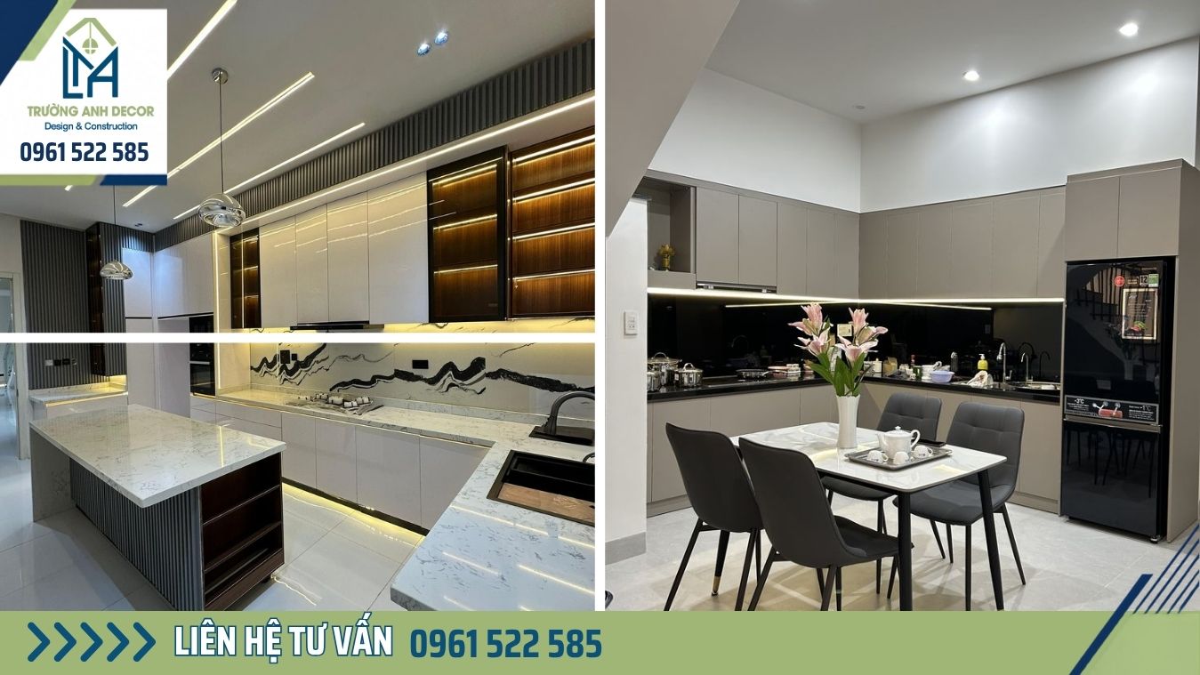 Mẫu thiết kế phòng bếp nhỏ tông sáng cho căn hộ