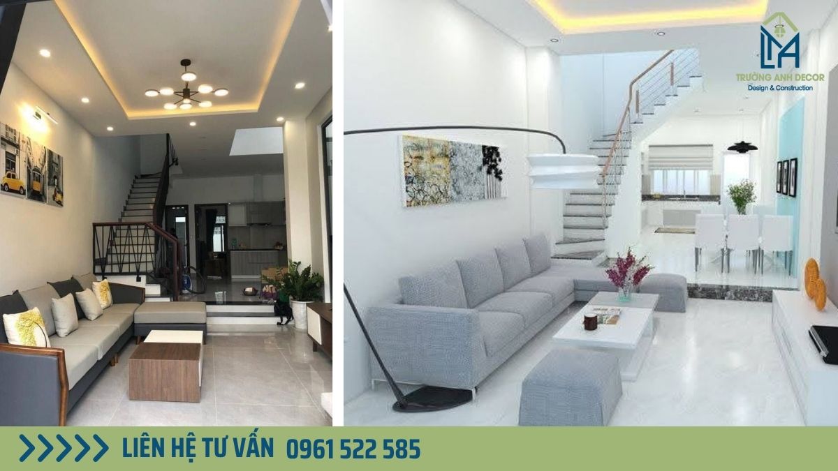 Mẫu thiết kế nội thất phòng khách đơn giản cho diện tích nhỏ