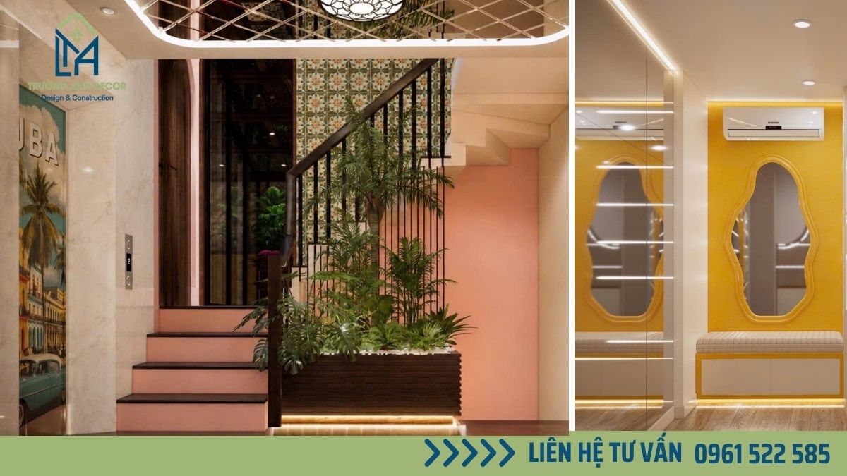 Khu vực chờ thẩm mỹ viện phong cách sinh thái nhiều mảng xanh