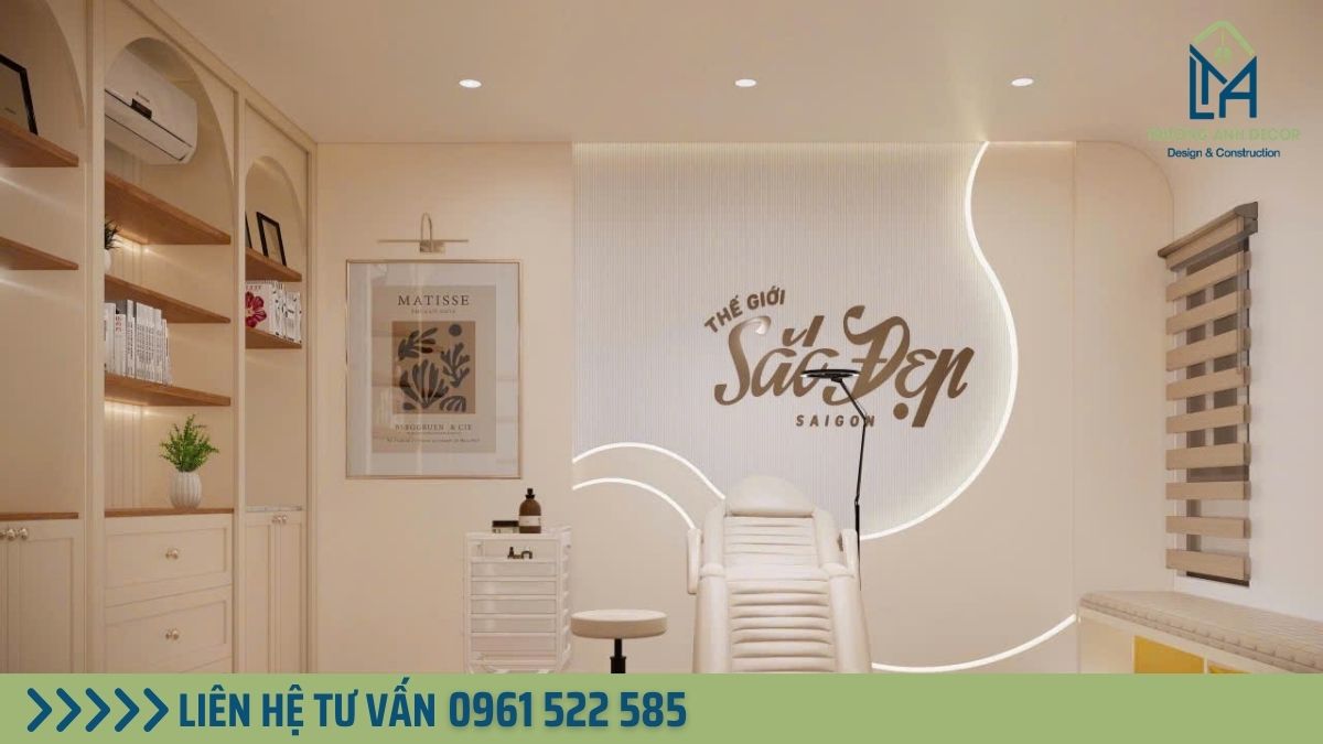 Nội thất bọc nhung phong cách Tân Cổ Điển trong thiết kế thẩm mỹ viện