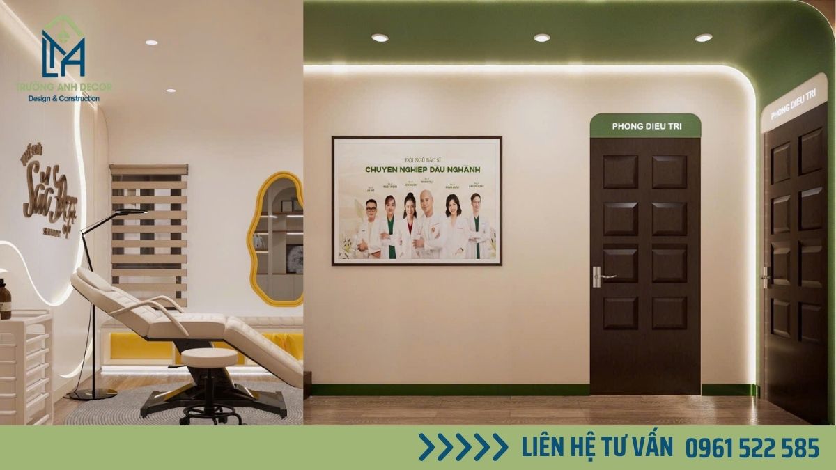 Mặt tiền viện thẩm mỹ hiện đại với vách kính lớn