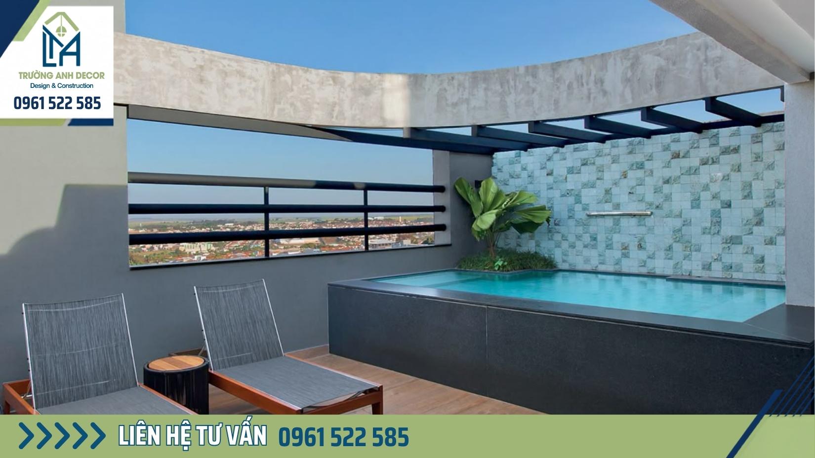Nhu cầu thi công bể bơi trên sân thượng