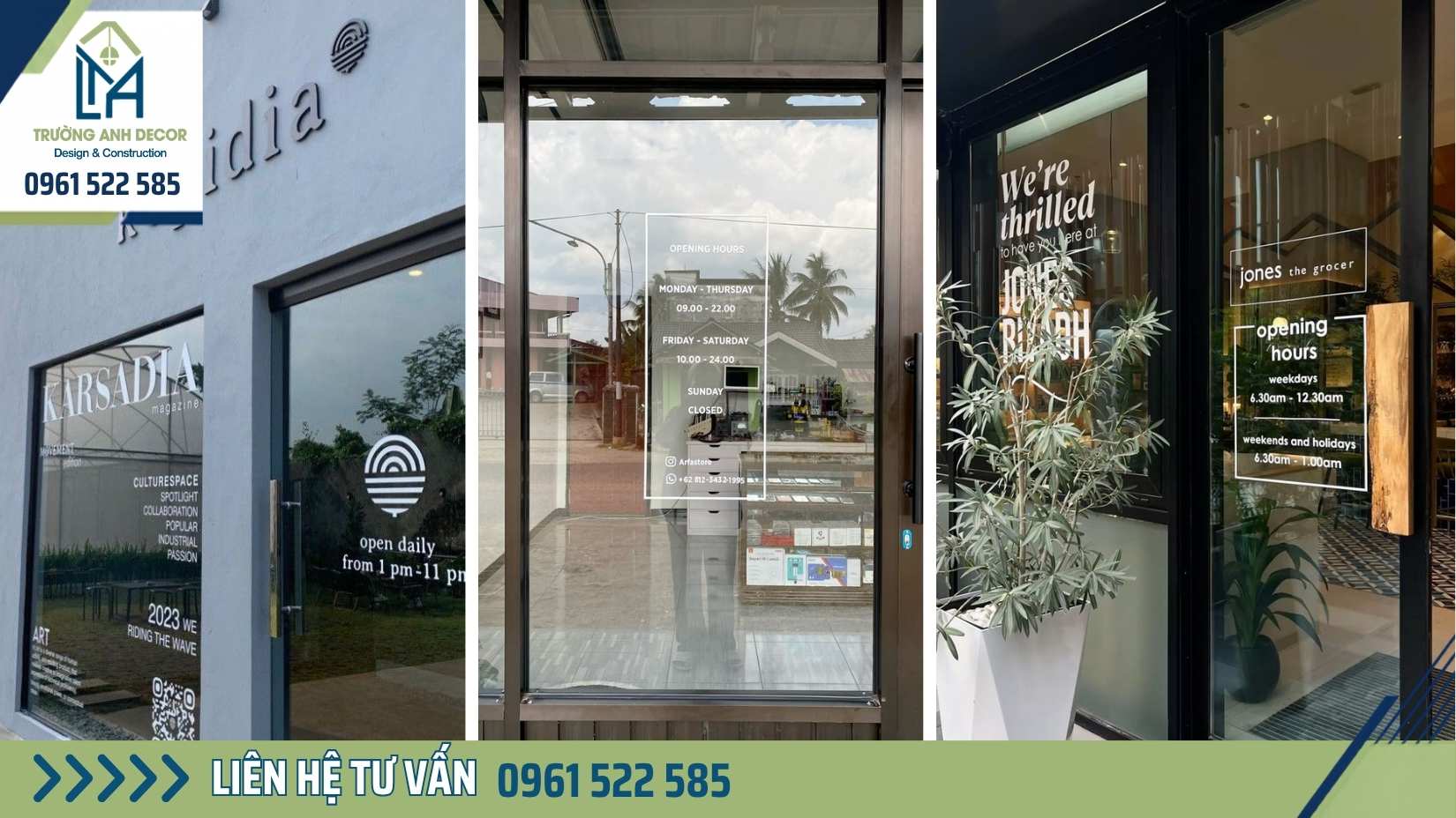 Mẫu cửa kính cường lực mặt tiền quán cà phê