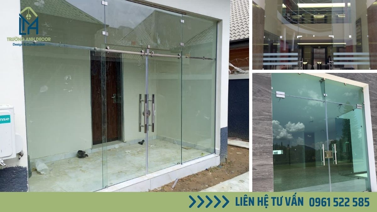 Mẫu cửa kính cường lực cho nhà ở phường Tân Định