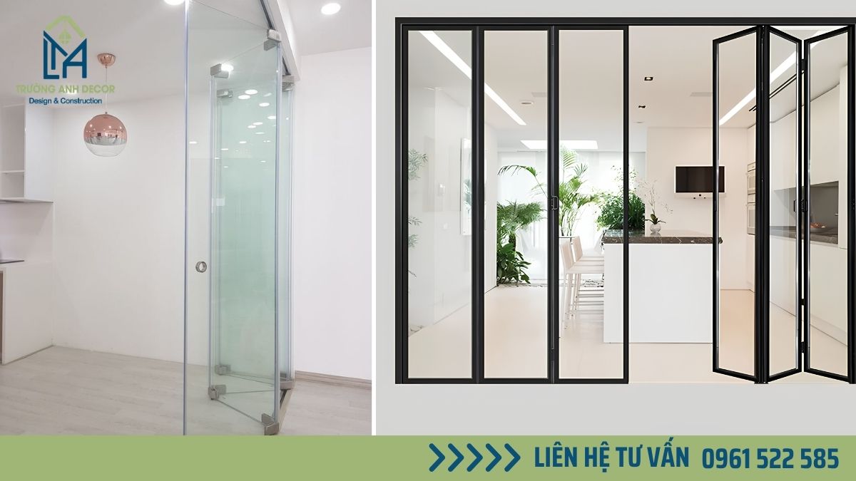 Thi công cửa kính cường lực xếp trượt phường Sài Gòn