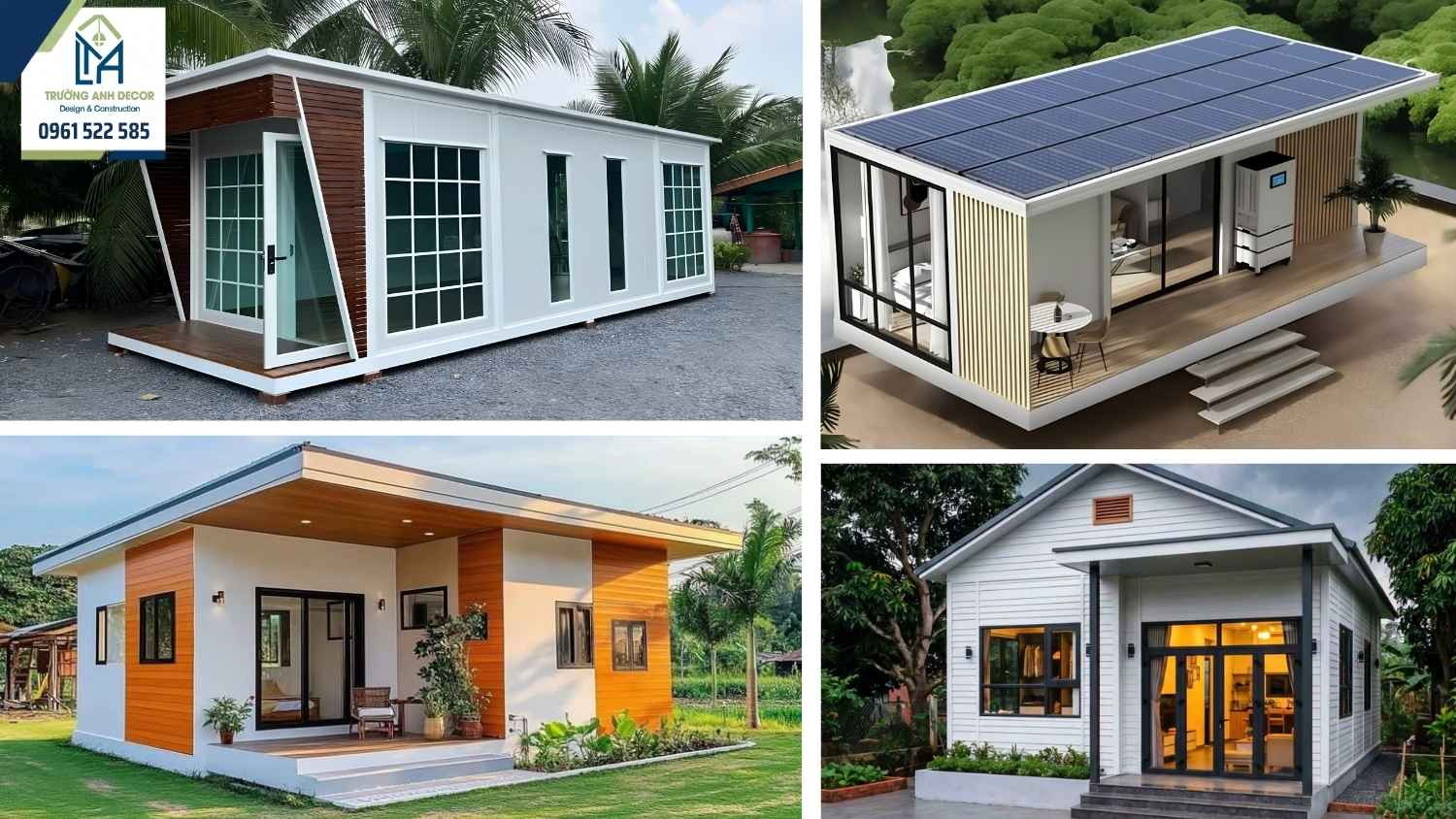 Mẫu nhà lắp ghép cấp 4 nhà vườn có hiên trước và mái dốc
